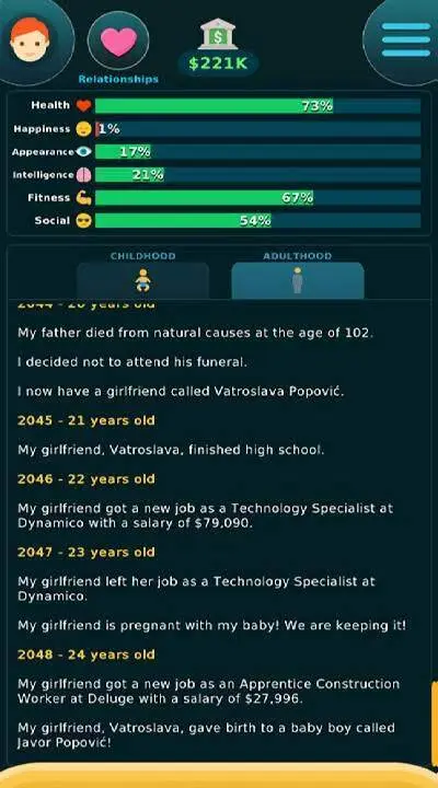 AltLife - Life Simulator 48 b842000000 Mod (Unlimited Money) - скриншот 1