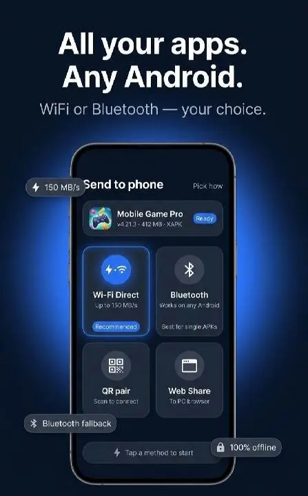 Apk Share: Bluetooth & WiFi - скриншот 1