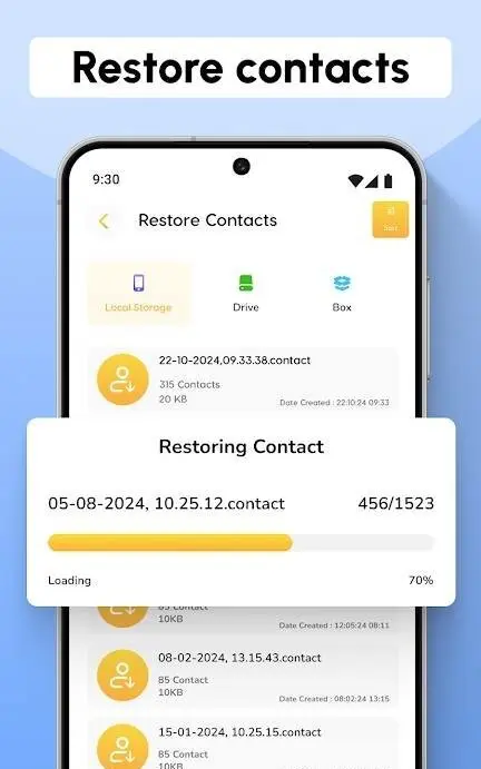 Contacts Backup and Restore - скриншот 3