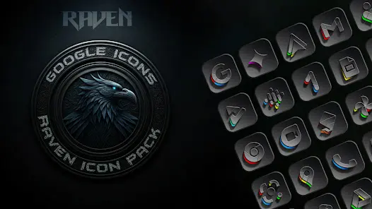 Raven Dark Icon Pack - скриншот 1