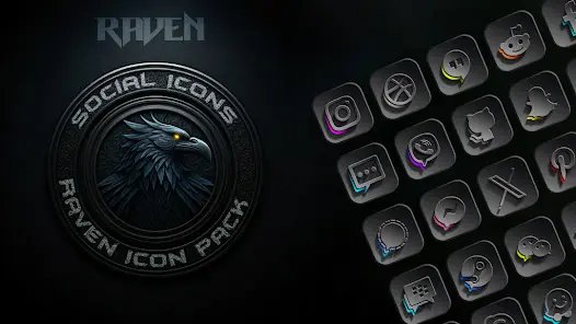 Raven Dark Icon Pack - скриншот 2