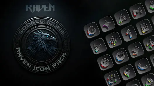 Raven Dark Icon Pack - скриншот 11