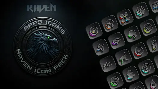 Raven Dark Icon Pack - скриншот 3