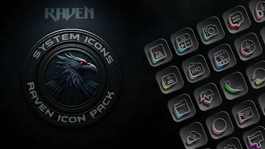 Raven Dark Icon Pack - скриншот 5