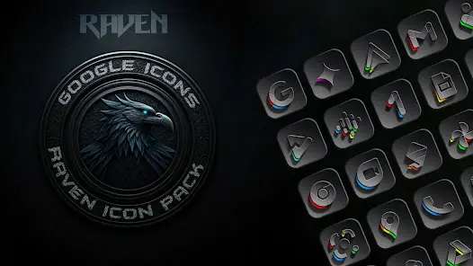 Raven Dark Icon Pack - скриншот 6