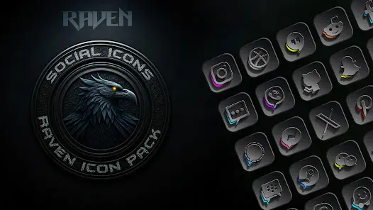Raven Dark Icon Pack - скриншот 7
