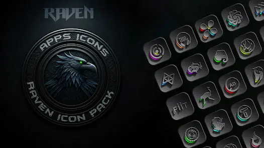 Raven Dark Icon Pack - скриншот 8