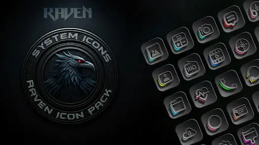 Raven Dark Icon Pack - скриншот 10
