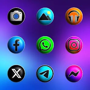 Pixly Fluo 3D - Icon Pack - скриншот 2