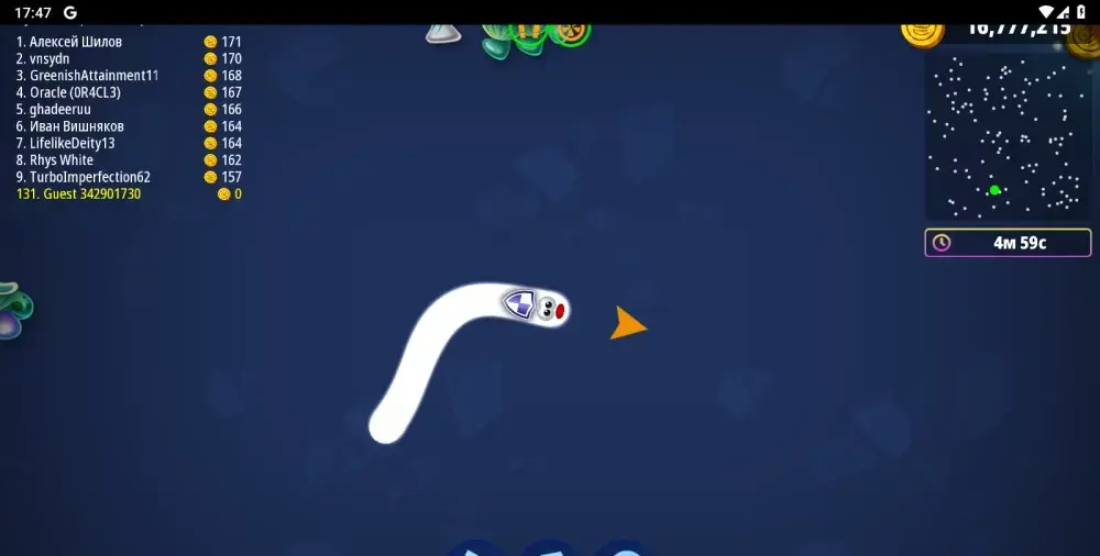 Червячная Зона .io Онлайн Игра - скриншот 3