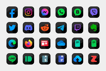 Bastis Black - Icon Pack - скриншот 2