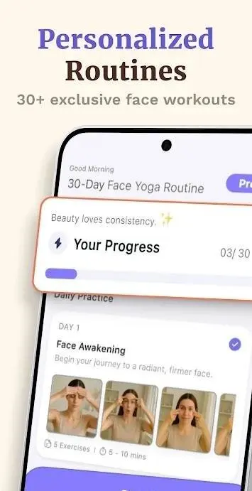 Facial Yoga Face Exercise App - скриншот 2