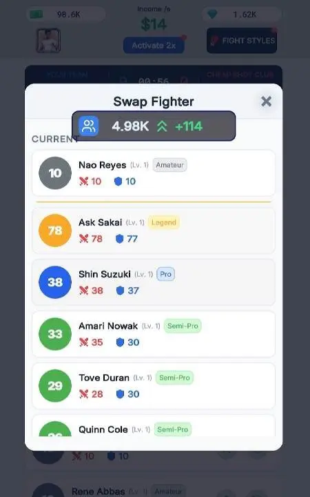 Fight Star - Team Manager Idle - скриншот 4