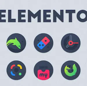 Elemento dark Icon Pack - скриншот 1
