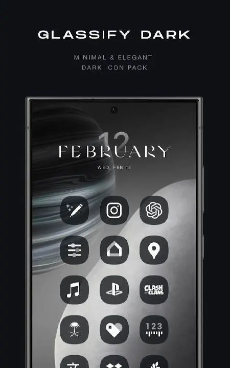 Glassify Dark Icon Pack - скриншот 1