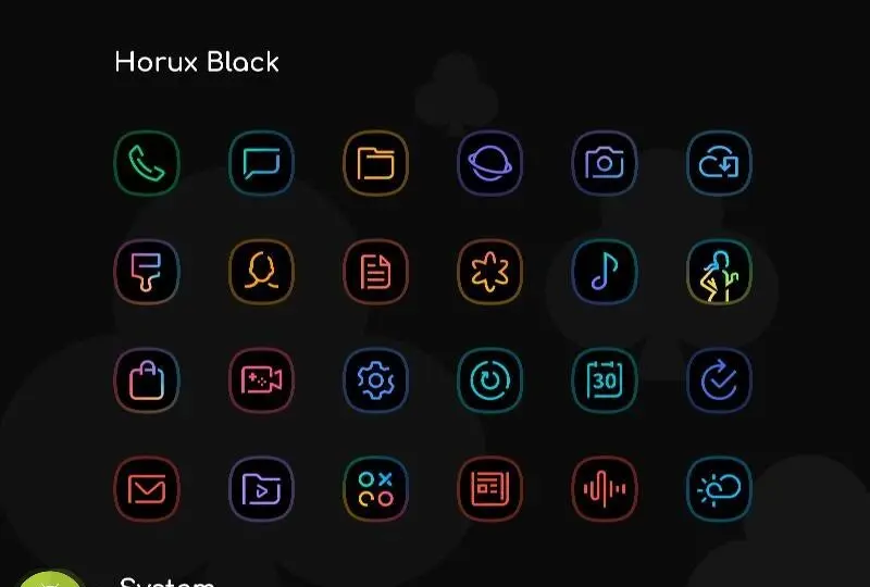 Horux Black - Icon Pack - скриншот 1