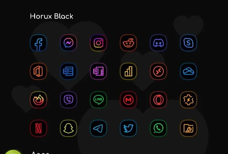 Horux Black - Icon Pack - скриншот 3