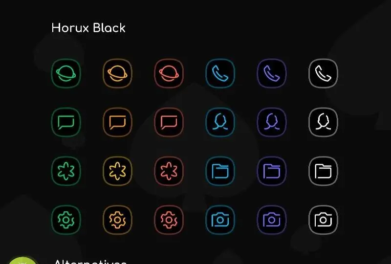 Horux Black - Icon Pack - скриншот 4