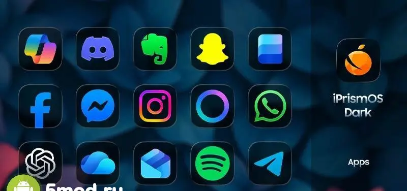 iPrismOS (Dark) - Icon Pack - скриншот 3