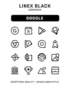LineX Black Icon Pack - скриншот 1