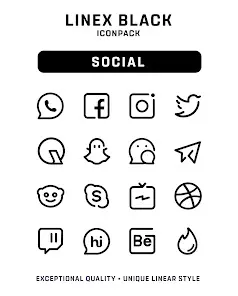 LineX Black Icon Pack - скриншот 2