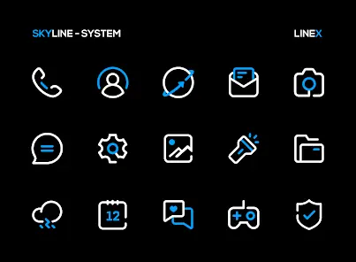 SkyLine Icon Pack : LineX Blue - скриншот 1