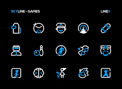 SkyLine Icon Pack : LineX Blue - скриншот 4
