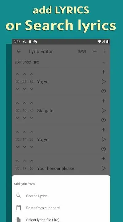 Lyrics Editor: Make Lyrics - скриншот 2
