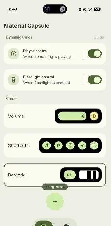 Material Capsule: Dynamic UI - скриншот 1