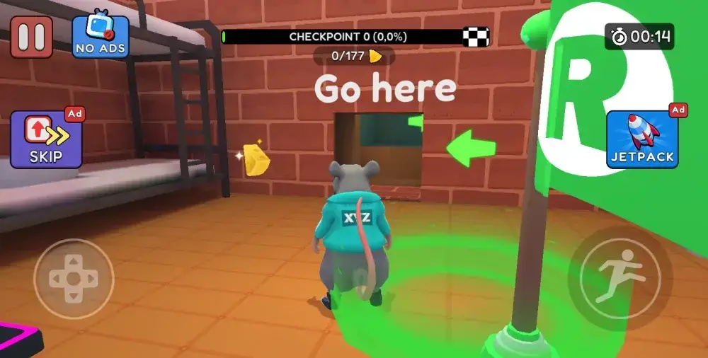 Obby Escape: Prison Rat Dance - скриншот 1