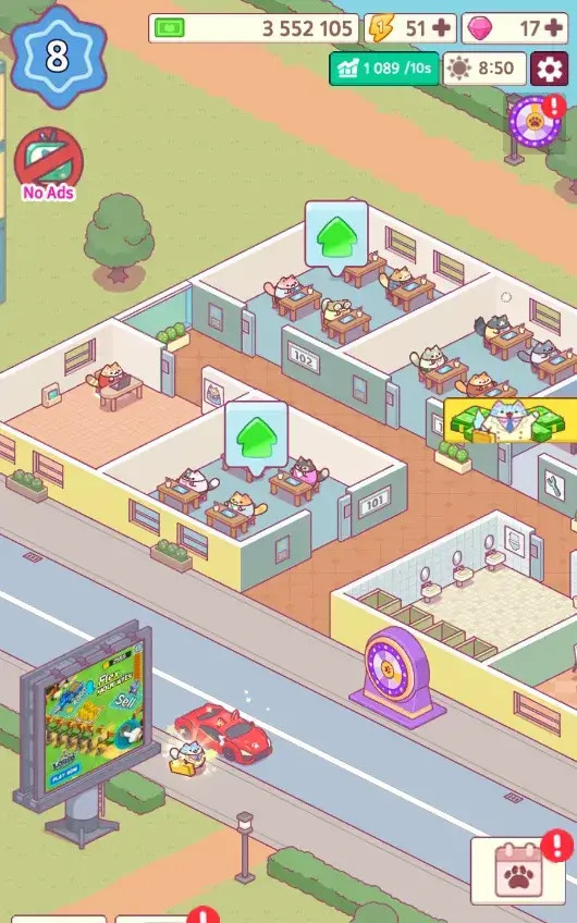 Office Cat: Idle Tycoon Game - скриншот 1