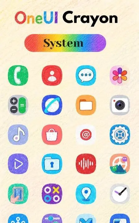 OneUI Crayon Icon Pack - скриншот 1