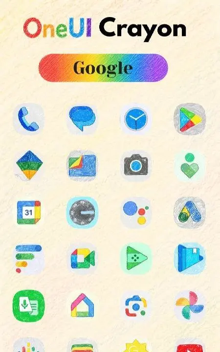 OneUI Crayon Icon Pack - скриншот 2