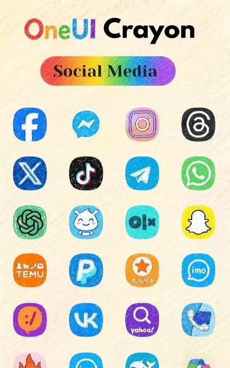 OneUI Crayon Icon Pack - скриншот 3