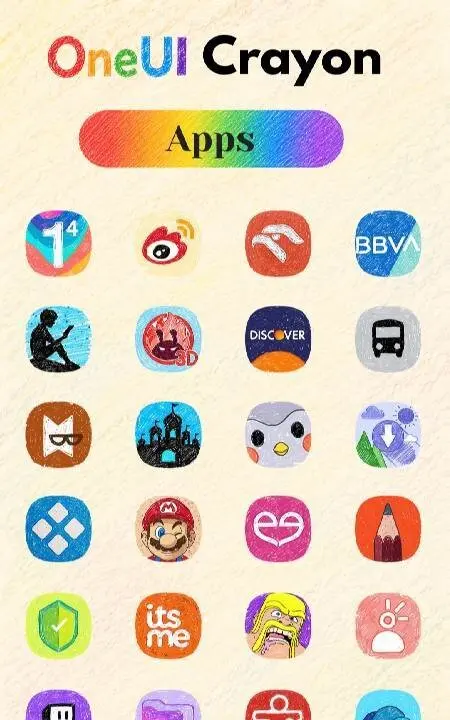 OneUI Crayon Icon Pack - скриншот 4