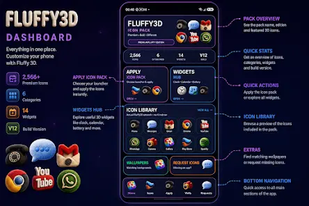 Fluffy 3D - Icon Pack - скриншот 1
