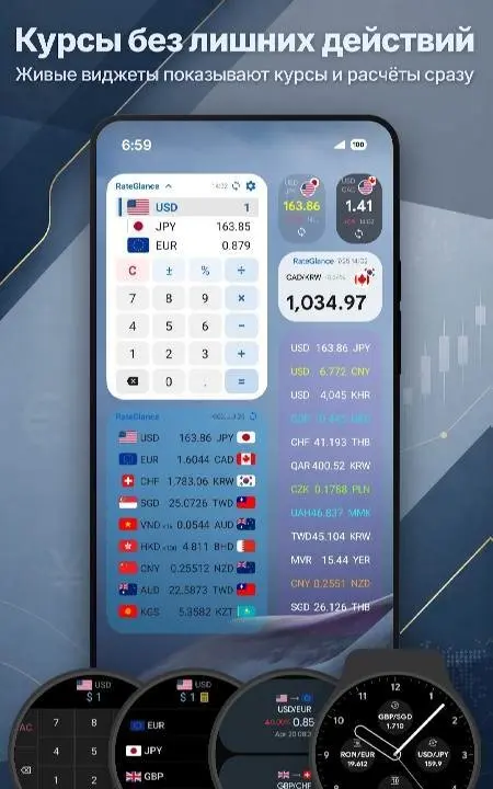 RateGlance - Currency Widget - скриншот 1