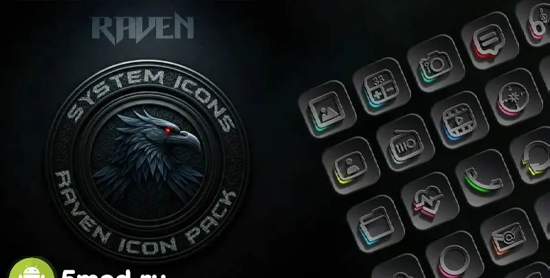 Raven Dark Icon Pack - скриншот 1