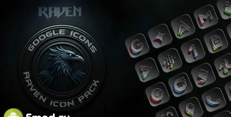 Raven Dark Icon Pack - скриншот 2