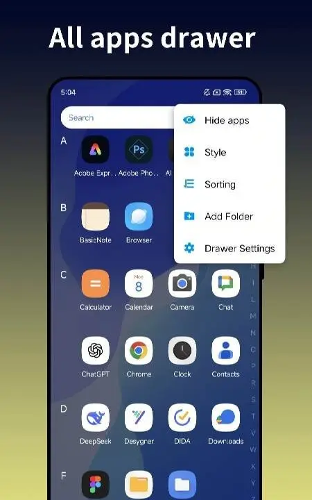 Rich Launcher for Android 16 - скриншот 2