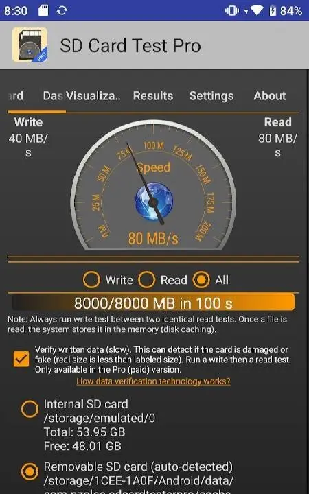 SD Card Test Pro - скриншот 1