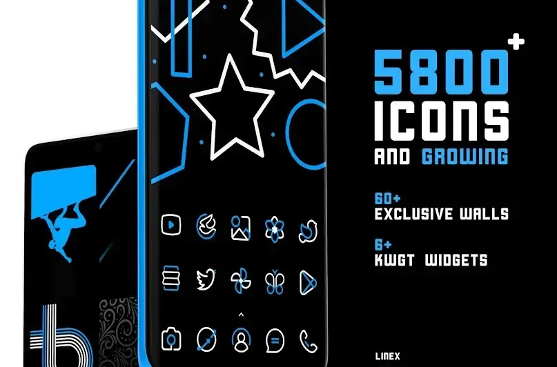 SkyLine Icon Pack LineX Blue - скриншот 1