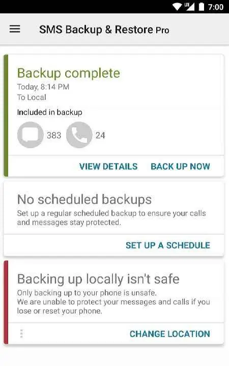 SMS Backup & Restore Pro - скриншот 2