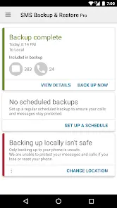 SMS Backup & Restore Pro - скриншот 1