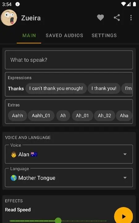 The Zueiras Voice: Text to Speech, Read Aloud TTS - скриншот 1