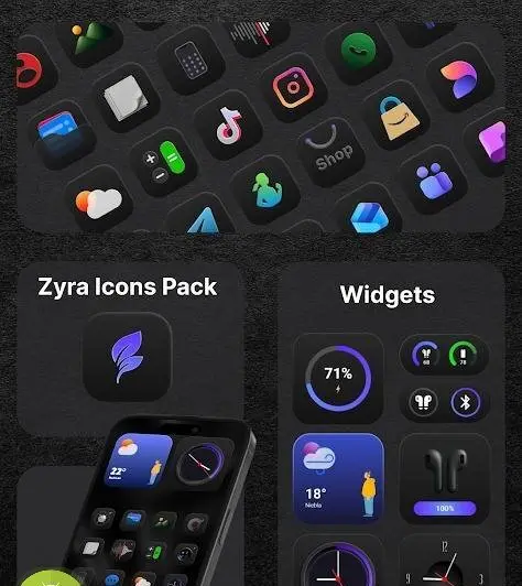 Zyra Icon Pack & Widgets - скриншот 1